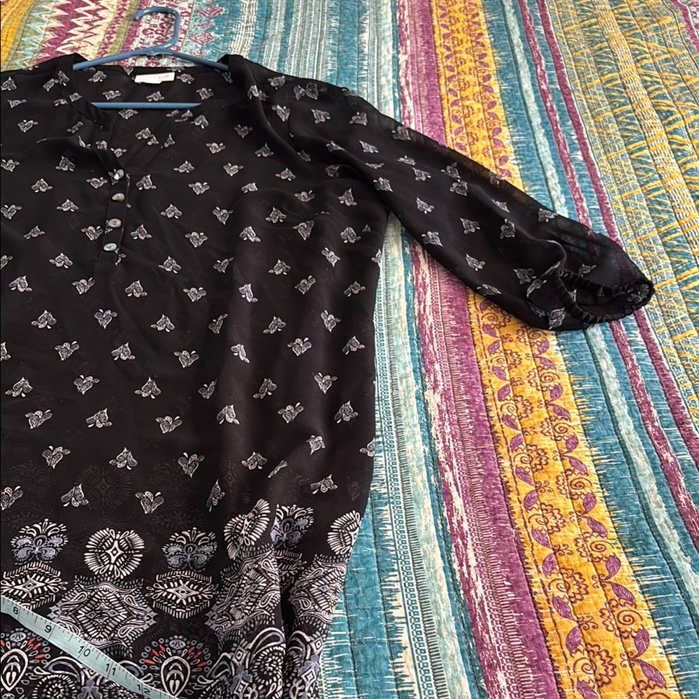 J. Jill Black Dress with White Paisley Design - Picture 10 of 16